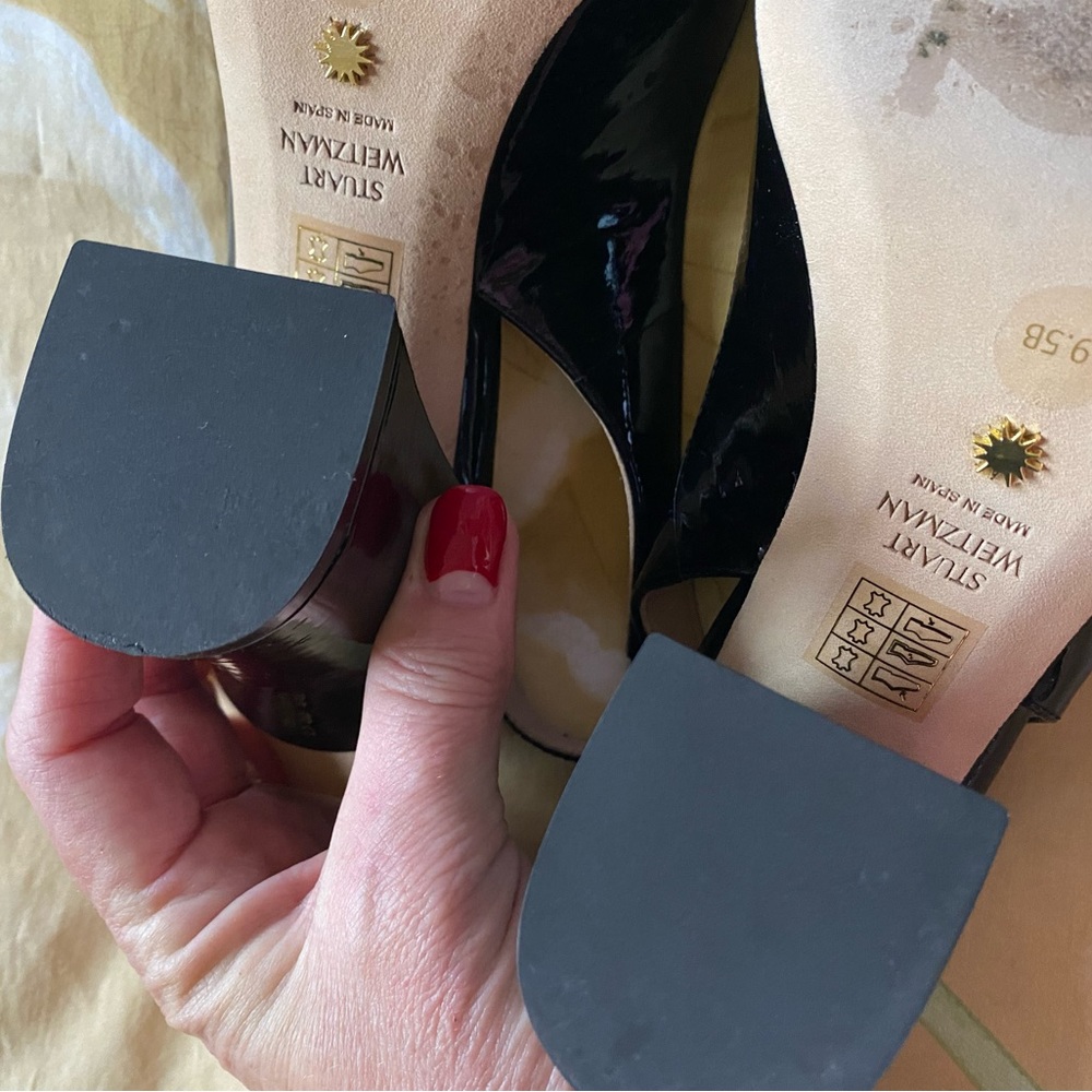 Stuart Weitzman “Curveblock 85 Slingback Pump” Pa… - image 4